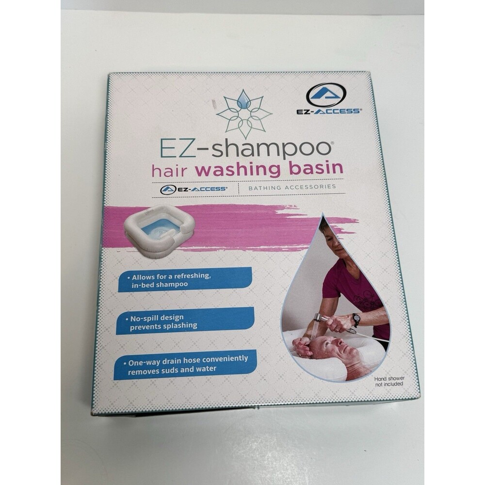EZ-ACCESS EZ-Shampoo Inflatable Hair Washing Basin NIB w/ Drain Hose, Hospice
